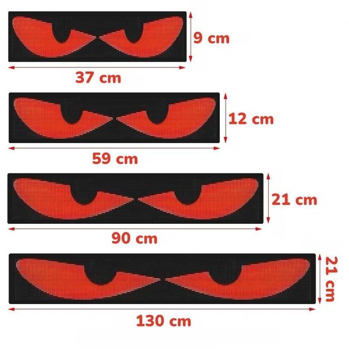 LED Гъвкава Лента за челно стъкло Дяволски Очи Demon Eyes Табло с очи