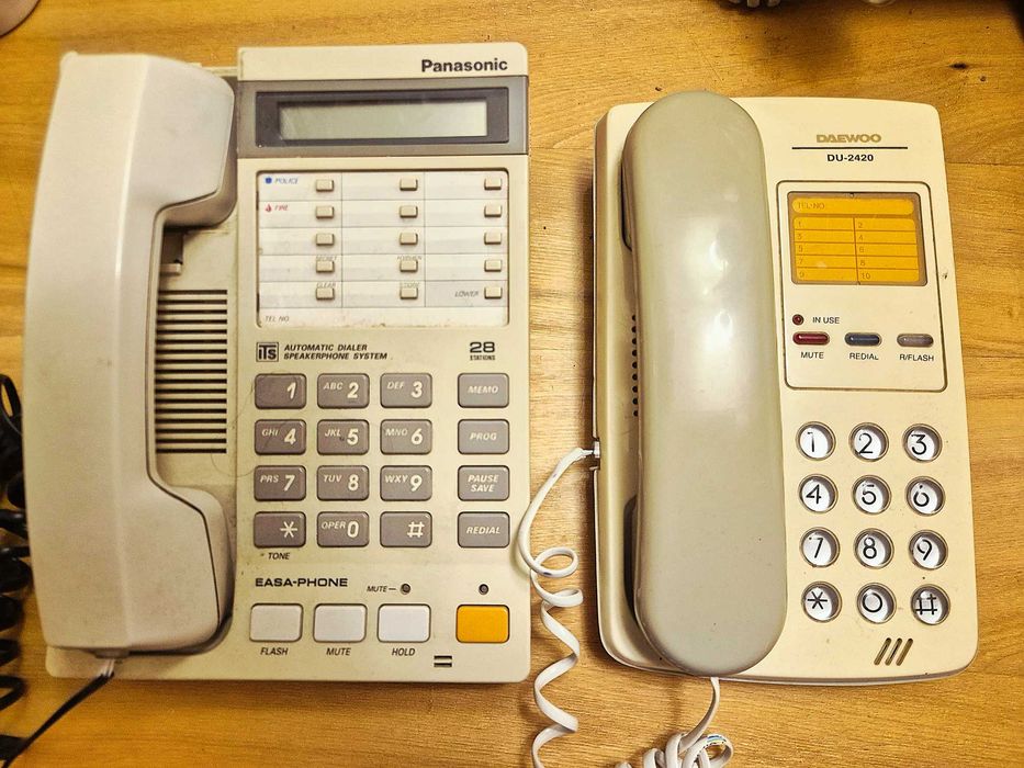 Телефон-факс SHARP FO-A650CN и стационарные телефоны Panasonic, Daewoo