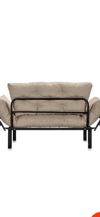 Canapeaua Sunny extensibila,culoare:bej,material cadru:metal,negru