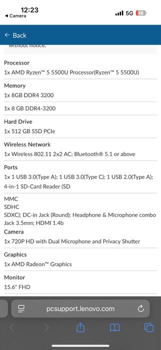 Laptop lenovo IdeaPad 1 15ALC7