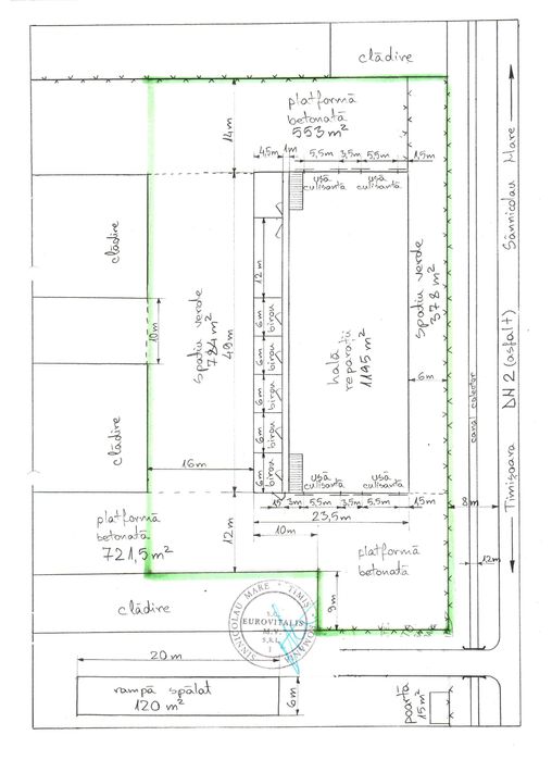 Hală producție și depozitare – 1195 mp – 60 km de Timișoara