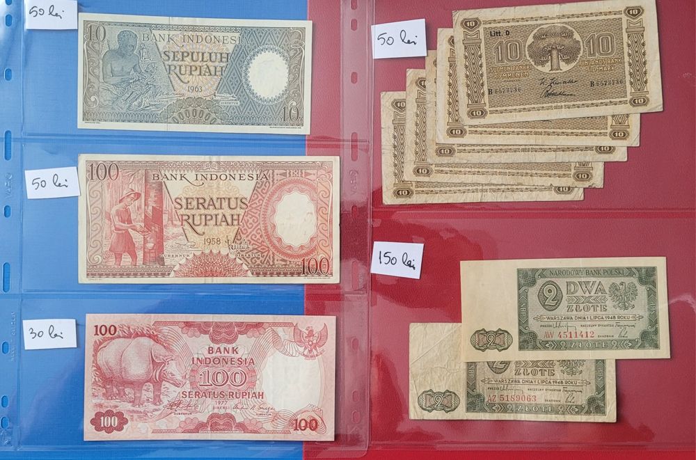 Bancnote  Columbia,Grecia,Olanda  etc bani vechi monede