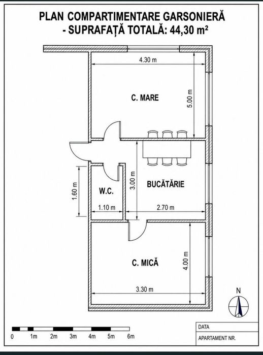 Apartament de vânzare format din 2 gardoniere 44,30mp