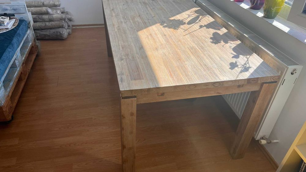 Masa dining din lemn masiv 180cm x 90cm