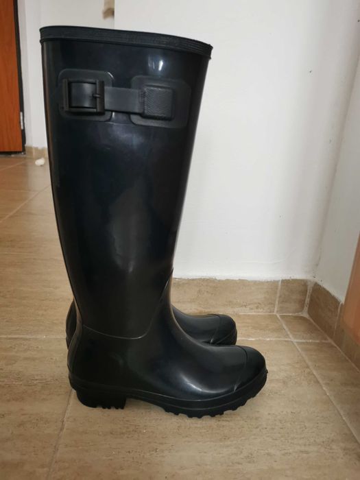 Cizme cauciuc, 37, lungi, elegante bleumarin