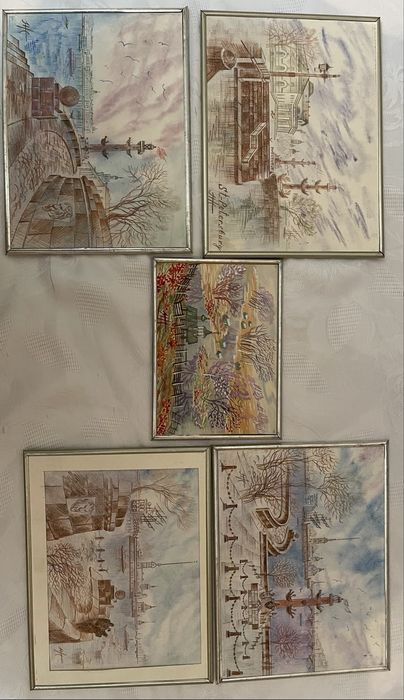 Картины карандашом и акварелью