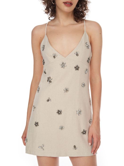 Ленена рокля с камъни Zara/Зара