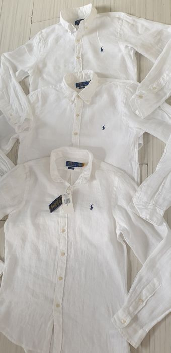 POLO Ralph Lauren Len/ Лен Slim Fit M 3 Бр НОВО ОРИГИНАЛ! Мъжки Ленени Ризи