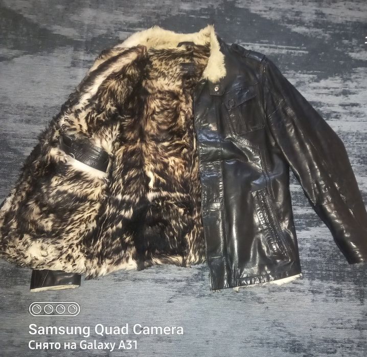 Зимняя кожаная куртка