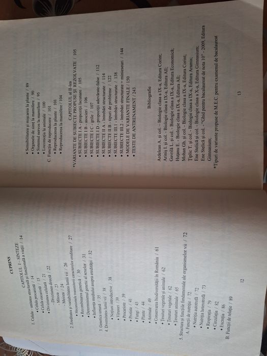 Sinteze Bacalaureat și Teste Biologie