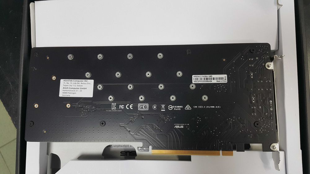 Нова ASUS Hyper M.2 x16 Gen 4 карта за 4 NVMe SSD - 2 г. гаранция, 10 бр.