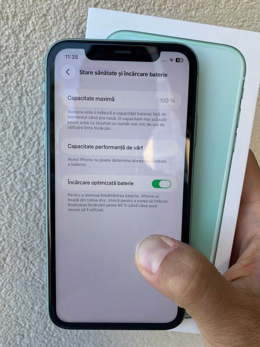 iPhone 11 Green Special Edition 128 GB la cutie ca NOU Sanatate Baterie 100%