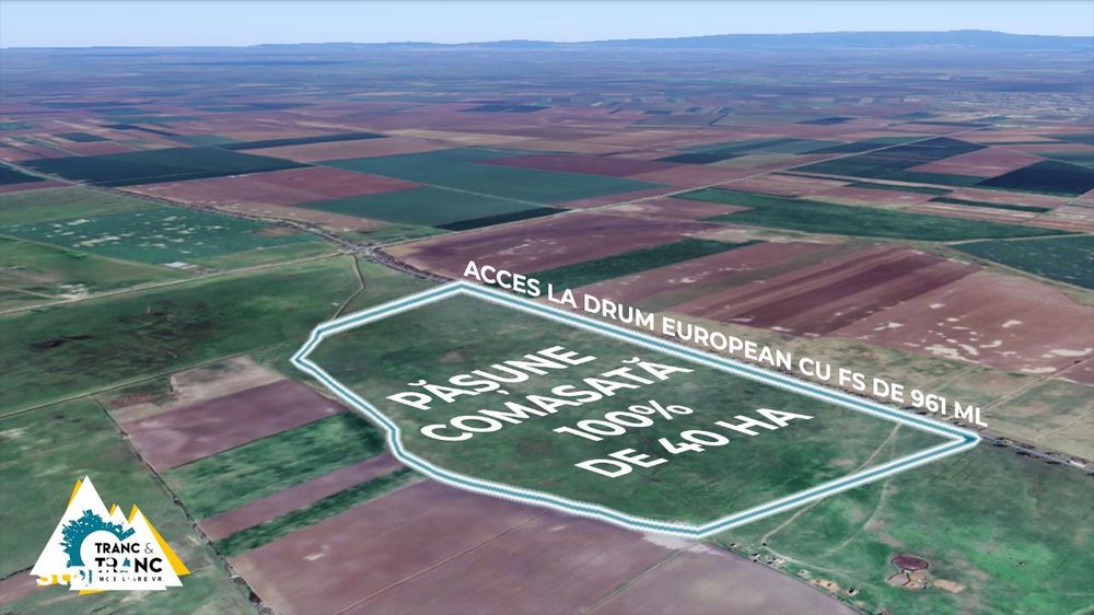 Teren PASUNE de 40ha, Comasat 100% cu FS de 961 ml, la Drumul European