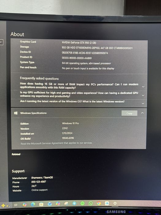 PC Gaming / Office – i5 6400 | 16GB RAM | GTX 950 | SSD + HDD