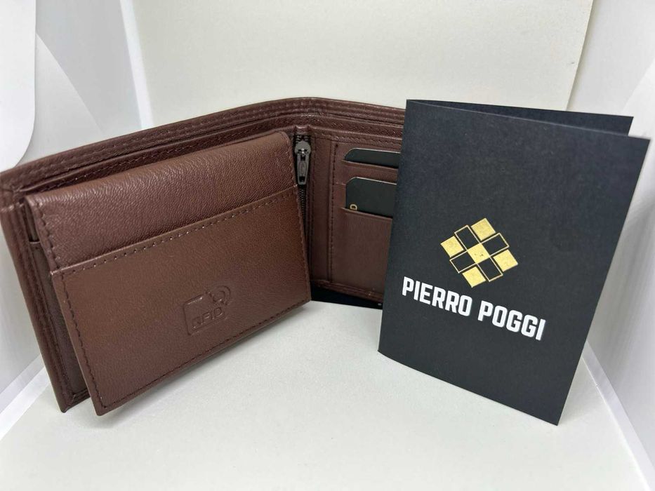 Мъжки кафяв портфейл Pierro Poggi