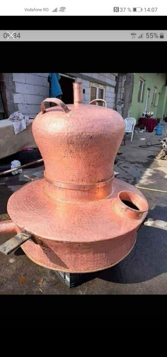 Vând un cazan de țuică din cupru alimentar capacitate de 200 de litri