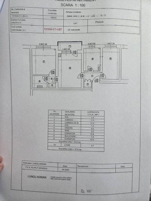 Apartament 3 camere de vanzare
