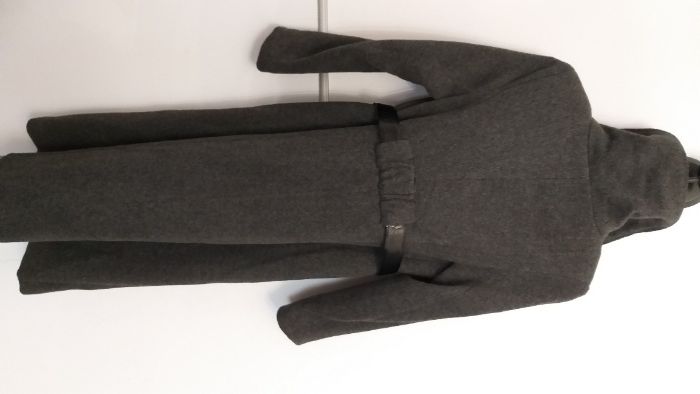 Palton iarnă Acttuelle, lână 80%, culoarea gri nr. 42, bluza cadou