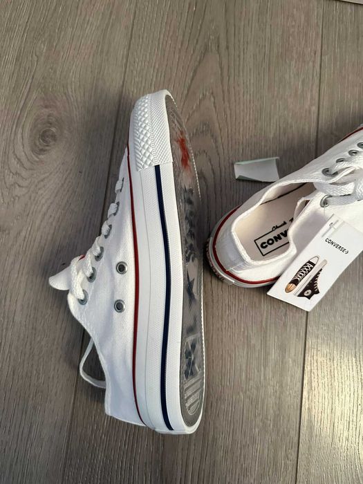 НАМАЛЕНИ Дамски Нови обувки кецове Converse – бели, размер 38