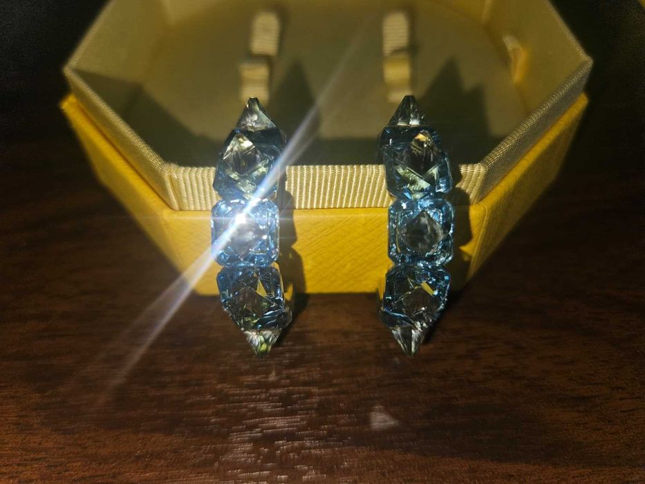Cercei Swarovski Ortyx albaștri Collection 1 - Giovanna Engelbert- cristale placare rodiu originali