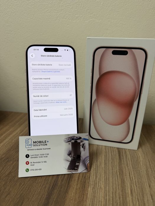 IPhone 15 128 Gb. Ca nou.Folosit 3 Luni.Garantie 12 Luni.