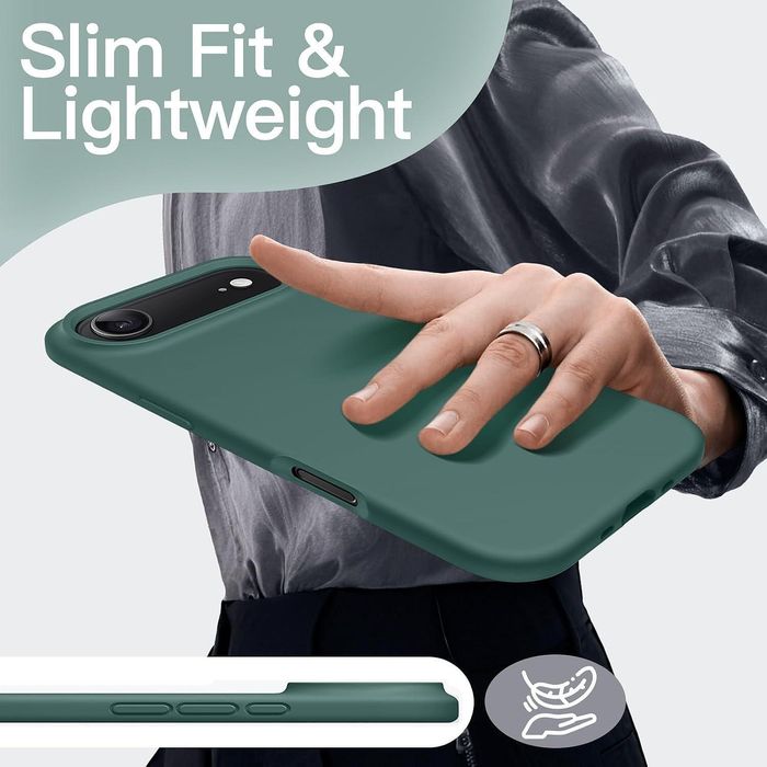 Матов силиконов кейс за apple iphone 17 air - тъмно зелен