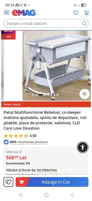 Vând patut bebe folosit 1 sapt