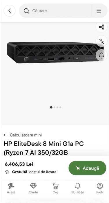 HP EliteDesk 8 Mini G1iN Ultra 7 Preț 3600 lei