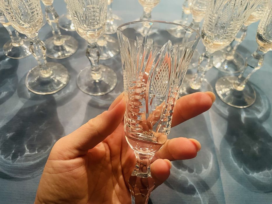 Vand set de 16 pahare CRISTAL / sampanie - BOHEMIA