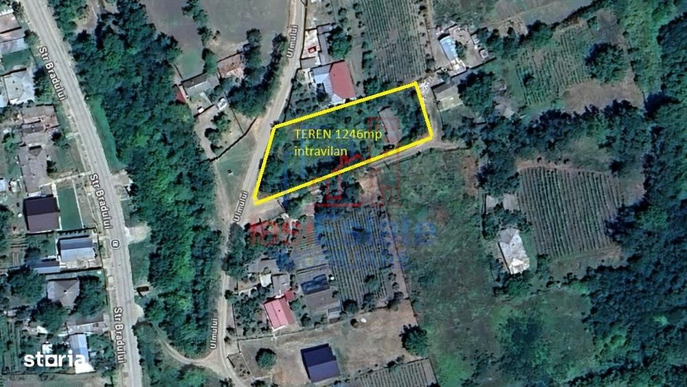 Rediu TEREN 1246mp cu dubla deschidere si utilitati ( cu casa batranea