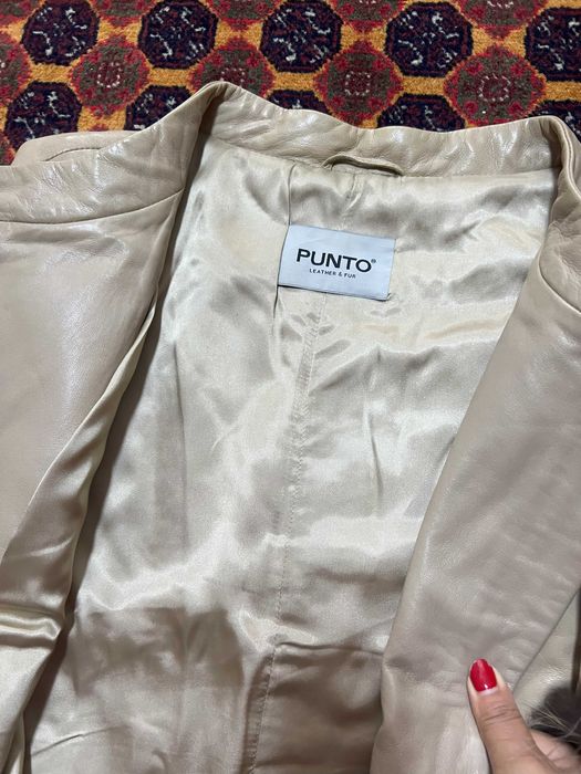 Кожанный плащ женский