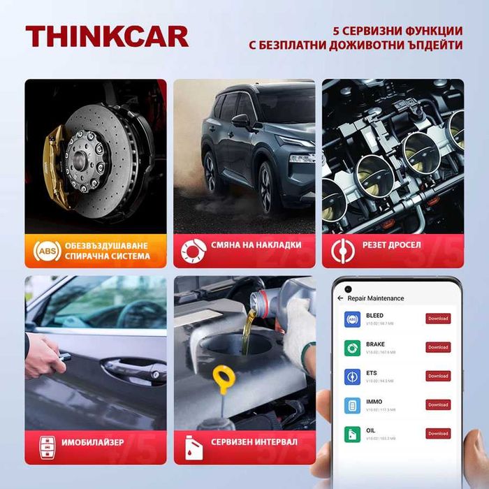 Ново 2025! Не спира! Launch Thinkcar BD6 автодиагностика
