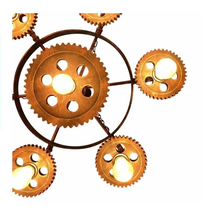 Намален! Ретро полилей от ковано желязо Индустриална винтидж 7 кръга