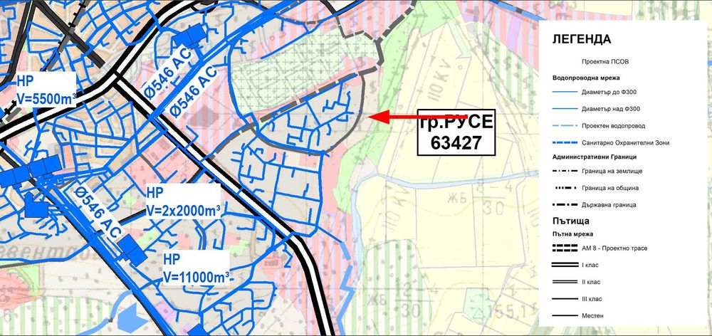 Продава ПАРЦЕЛ 2050 кв.м. за средно строителство, Русе, Чародейка - Юг