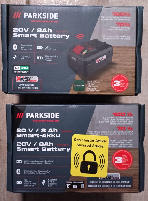 Parkside set pachet doua baterii noi 20V 8Amperi