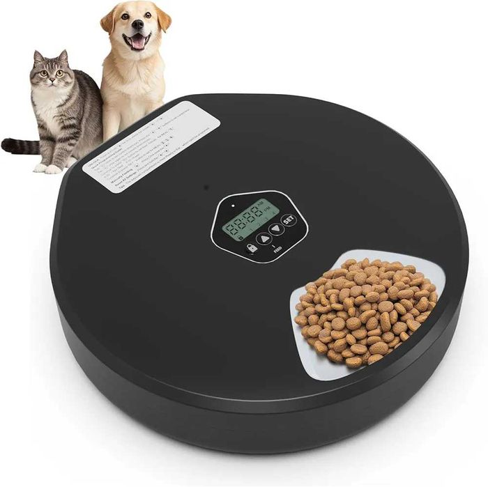 Чисто нова автоматична хранилка за суха и мокра храна с таймер и включени батерии