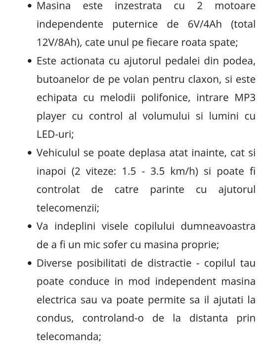 Mașinuța sport cu telecomanda