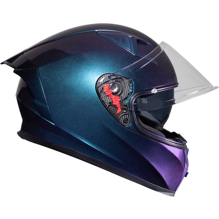 Casca moto NOUA 22.06 Black Atom Albastru Cameleon casca ATV Scuter