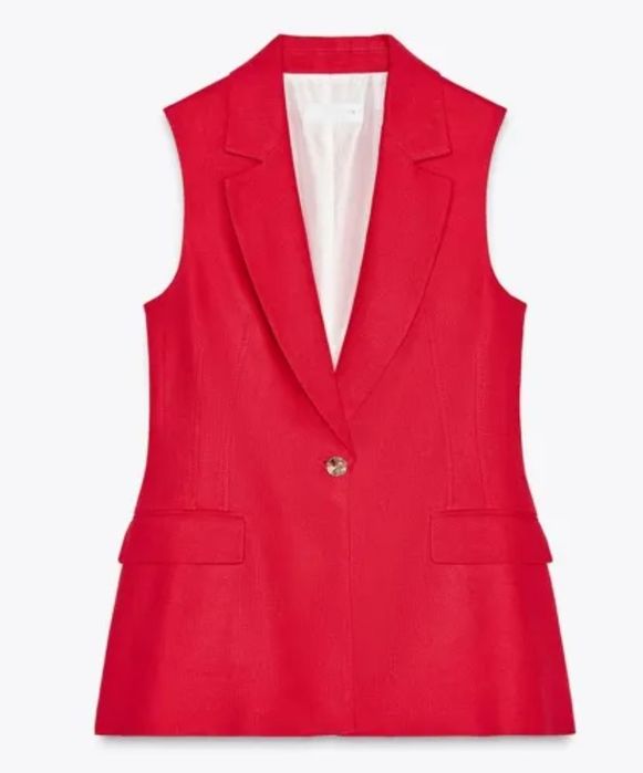 ZARA 100% лен нов, с етикет костюм панталон и елек