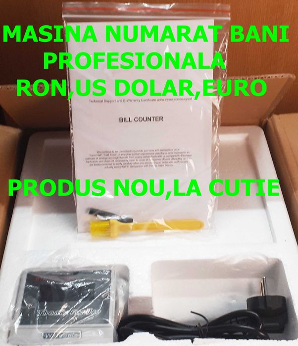 Mașină /aparat numărat bancnote/bani si detectie falsuri, display LCD