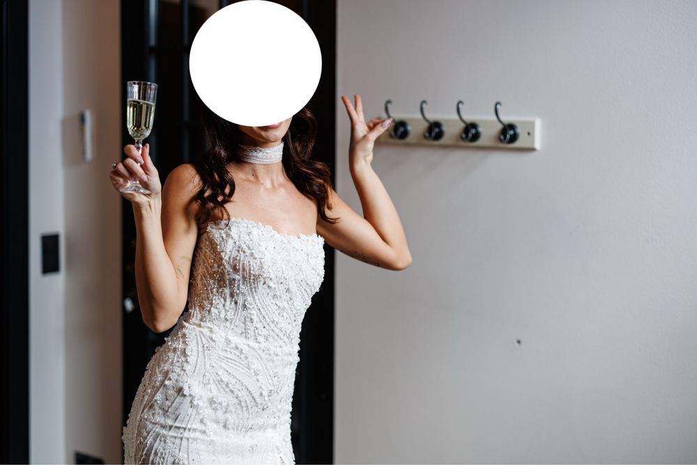 Rochie de mireasă brodată manual vibe italian