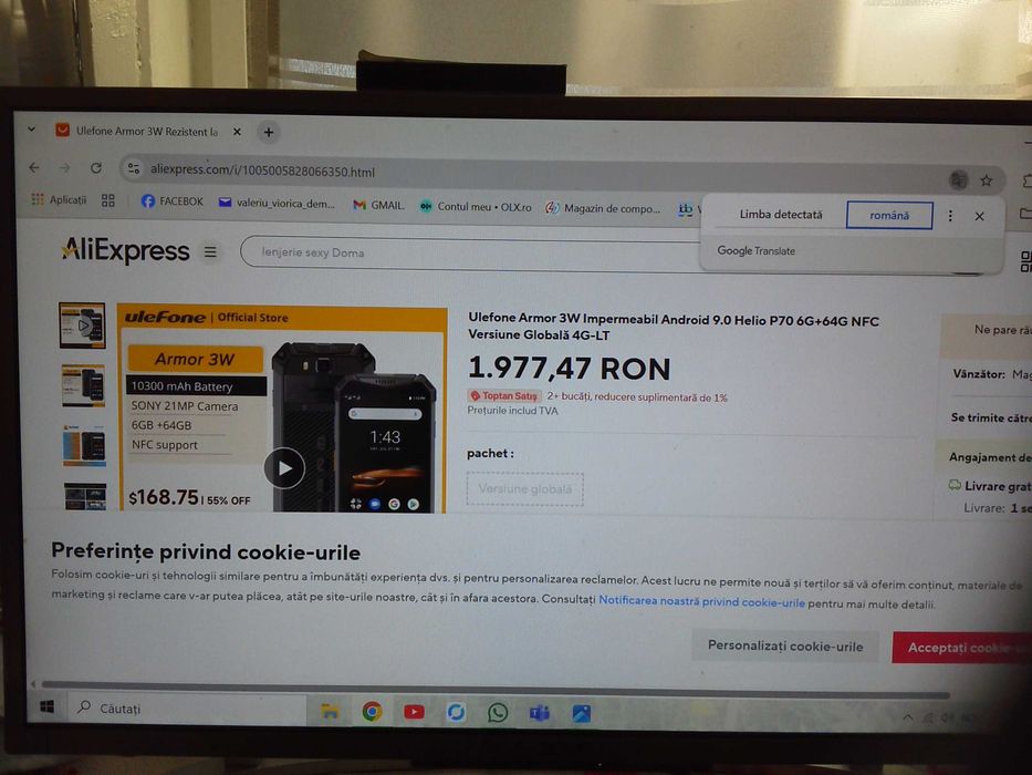 Telafon Mobil ULEFONE ARMOR3W.