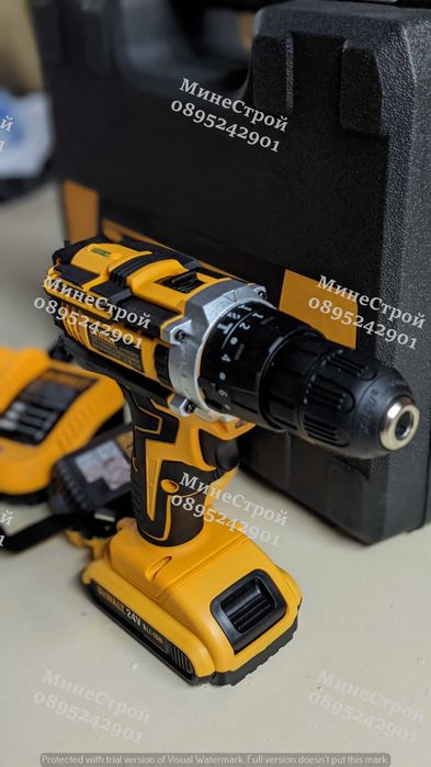 Акумулаторен ударен винтоверт DeWalt 24V 5Ah с 2 батерии Девалт