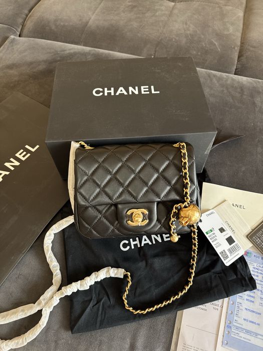 Poseta Chanel Vanity 17cm - full box/premium/crem/negru