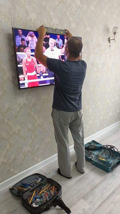 Установка тв навеска телевизор