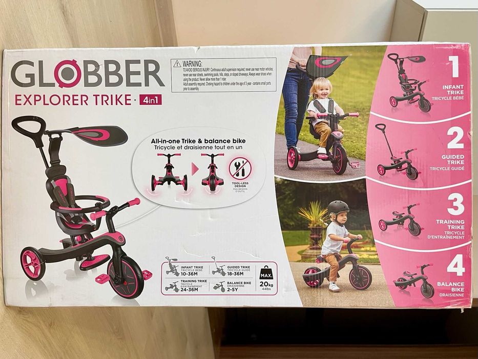 Tricicleta Globber Explorer 4 in 1 Roz