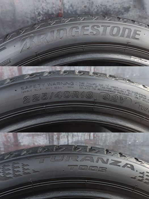 2бр. летни гуми 225/40/18 Bridgestone Turanza T 005
dot23
7mm