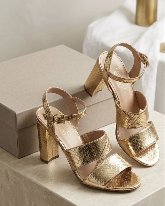 Sandale elegante aurii din piele naturală Franco Sarto – Mărimea 35