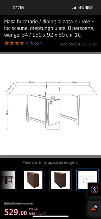 Vînd masă plianta bucătărie