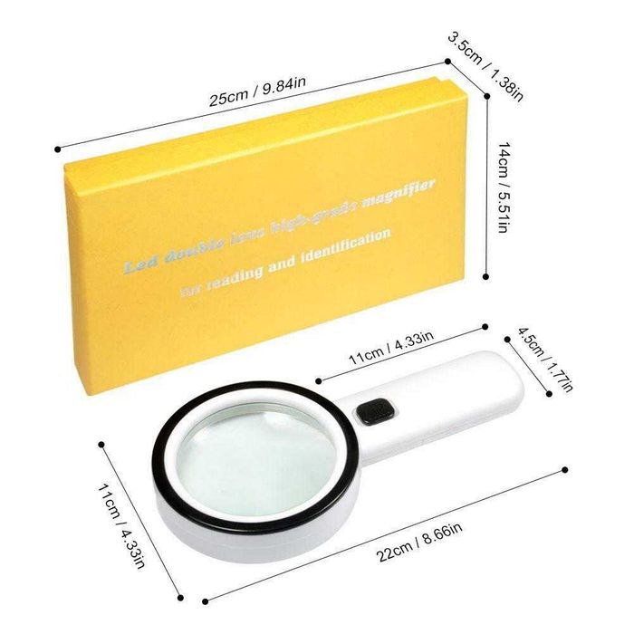 Lupa Profesionala cu marire 30X + 12 leduri pentru iluminarea noaptea.